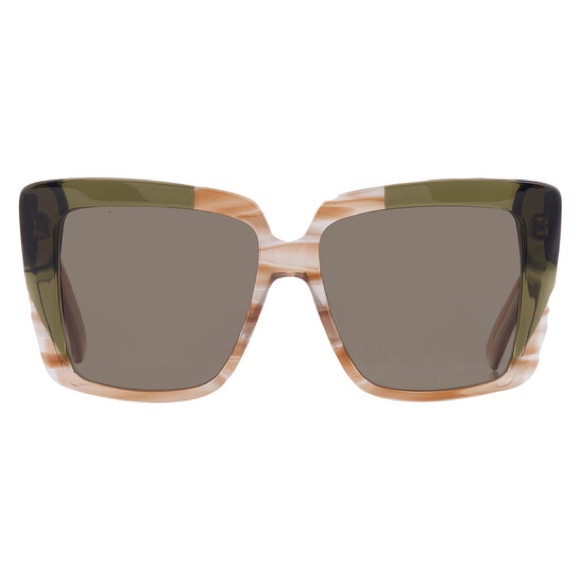 Salvatore Ferragamo Olive And Tan Sunglasses